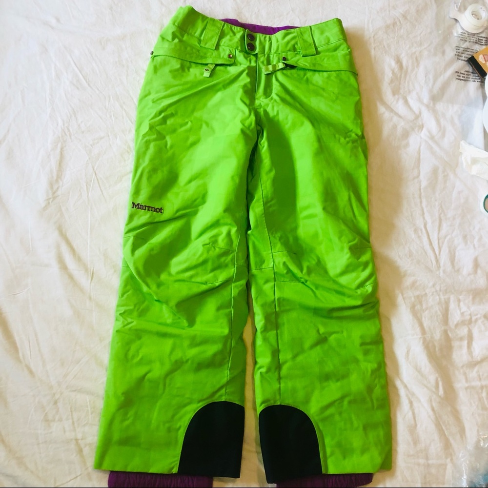 Marmot Snow/Ski/Snowboard Pants Green & Purple